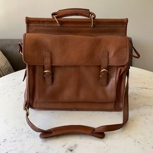 Vintage hidesign cognac leather messenger bag